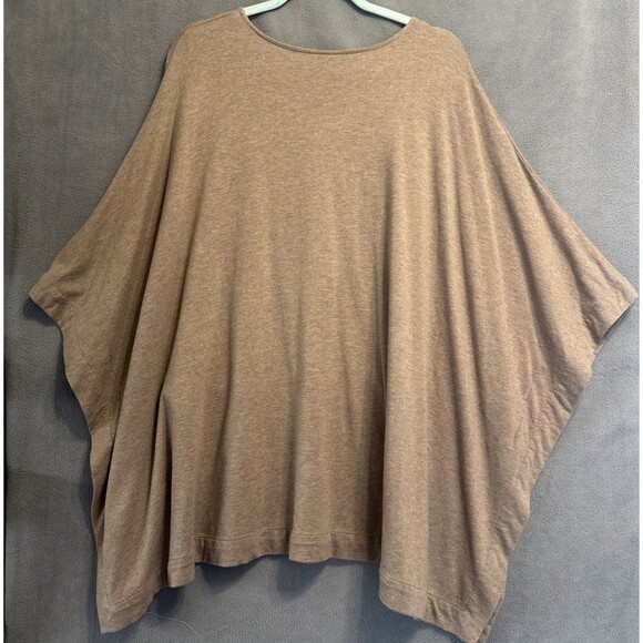 J. Jill Pure Jill Poncho Pima Cotton Plus Size 1X-2X Brown Earthtones Pockets - Picture 4 of 8